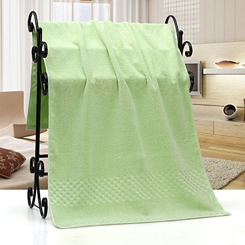 SQYJ Thickening of foreign trade, super pure color cotton bath towel, adult soft water absorbing couple five star hotel, big towel mail,Light green,140x70cm