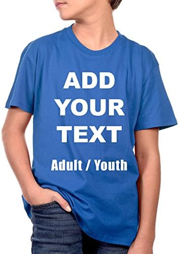 Custom T Shirts Ultra Soft Add Your Own Text Message Adult/Youth Unisex Cotton T Shirt Uniform