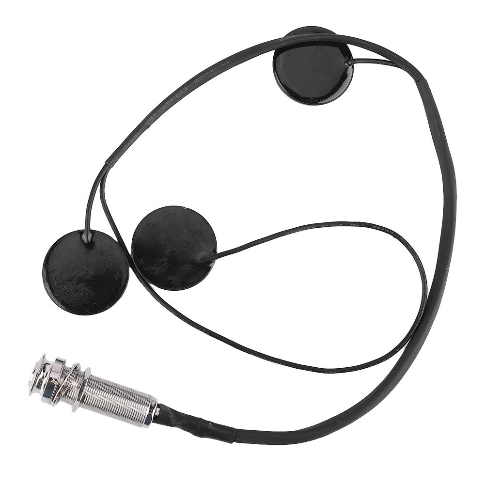 Tiiyee Acoustic Guitar Pickup, Portable Piezo Contact Wind Instrument Transducer Sound Pickup Tuner Microphone for Guitars Violin Ukulele Musical Accessories String Hole Cartridge Instruments