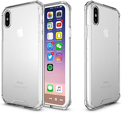 iPhoneX Cases, Ultra Hybrid Heavy Duty Transparent Clear iPhone Case plastic PC back +soft TPU bumber case For iPhone X