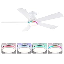 BYKISTOK 52" Flush Mount RGB Ceiling Fans with