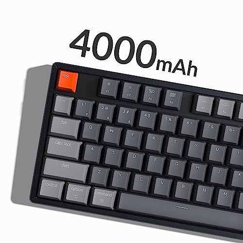 Keychron K8 Wireless Bluetooth/USB Wired Mechanical Keyboard, Hot-swappable Tenkeyless 87 Keys RGB LED Backlit Gateron Brown Switch N-Key Rollover, Aluminum Frame for Mac and Windows