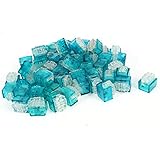55 Pcs Gel Splice 2 Port Crimp Terminal UB Wire Connectors Blue Clear