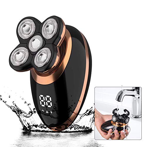 Surker Head Shavers for Bald Men 4d Electric Razor 5 in 1 Nose Beard Trimmer Hair Clipper Shaving Kit Rotary Shaver Cordless USB Rechargeable Facial Grooming Kit Waterproof