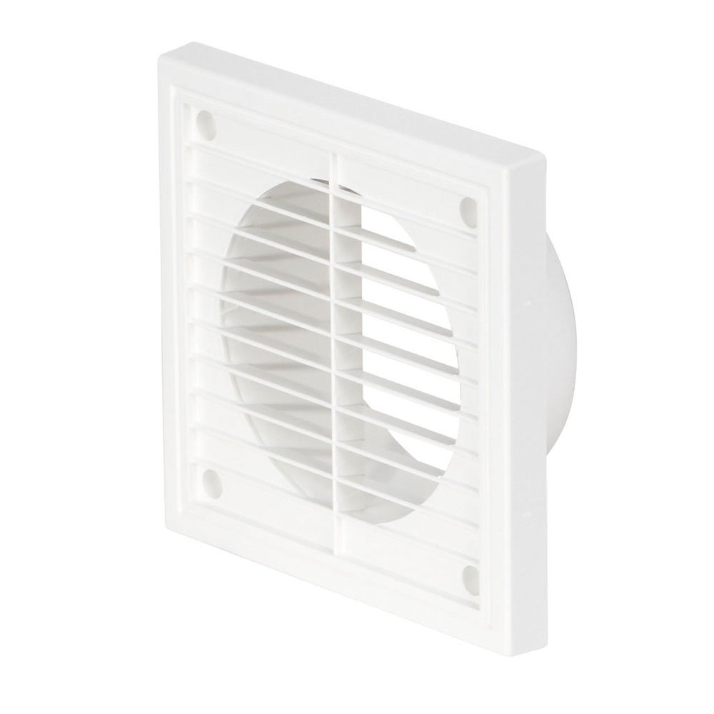 Airflow® External Wall Vent Cover – White Plastic Grille for 150mm / 6" Ducting – Weatherproof Air Outlet – 187mm x 187mm