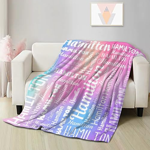 Custom Name Throw Blanket Name Personalized Blanket Gift for Boys Girls Kids Soft Cozy Blanket for Bed Couch Sofa Chairs—All Season 30''x40'' for Baby/Pets