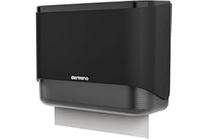 Bertreno Paper Towel Dispenser Wall Mount Multifold/Trifold/C Fold Paper Hand Towel Dispenser Bathroom Commercial Hand Paper Towels Dispensers Adhesive Black