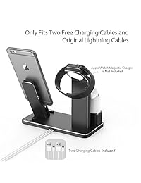 Joyeky   Soporte de carga para Apple Watch 4 (aluminio, 3 en 1, compatible con Apple Watch Series 4 3 2 1, AirPods, iPhone XS XS Max Xr X 8 Plus 7 6S 5S Plus, iPad Gray), Negro