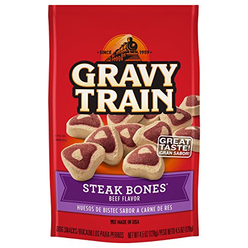 Gravy Train Steak Bones Beef Flavor Dog Snacks, 4.5 Oz (Pack Of 12)