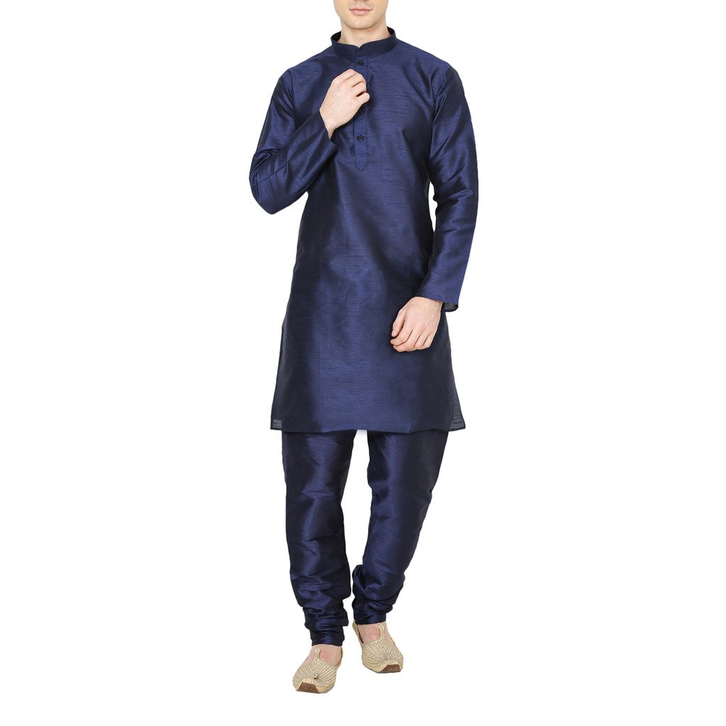 royal kurta men's silk blend kurta churidaar set