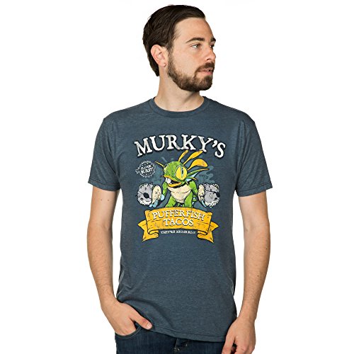 Heroes of the Storm Men's Murky's Pufferfish Tacos Premium T-Shirt (Heather Navy, X-Large)