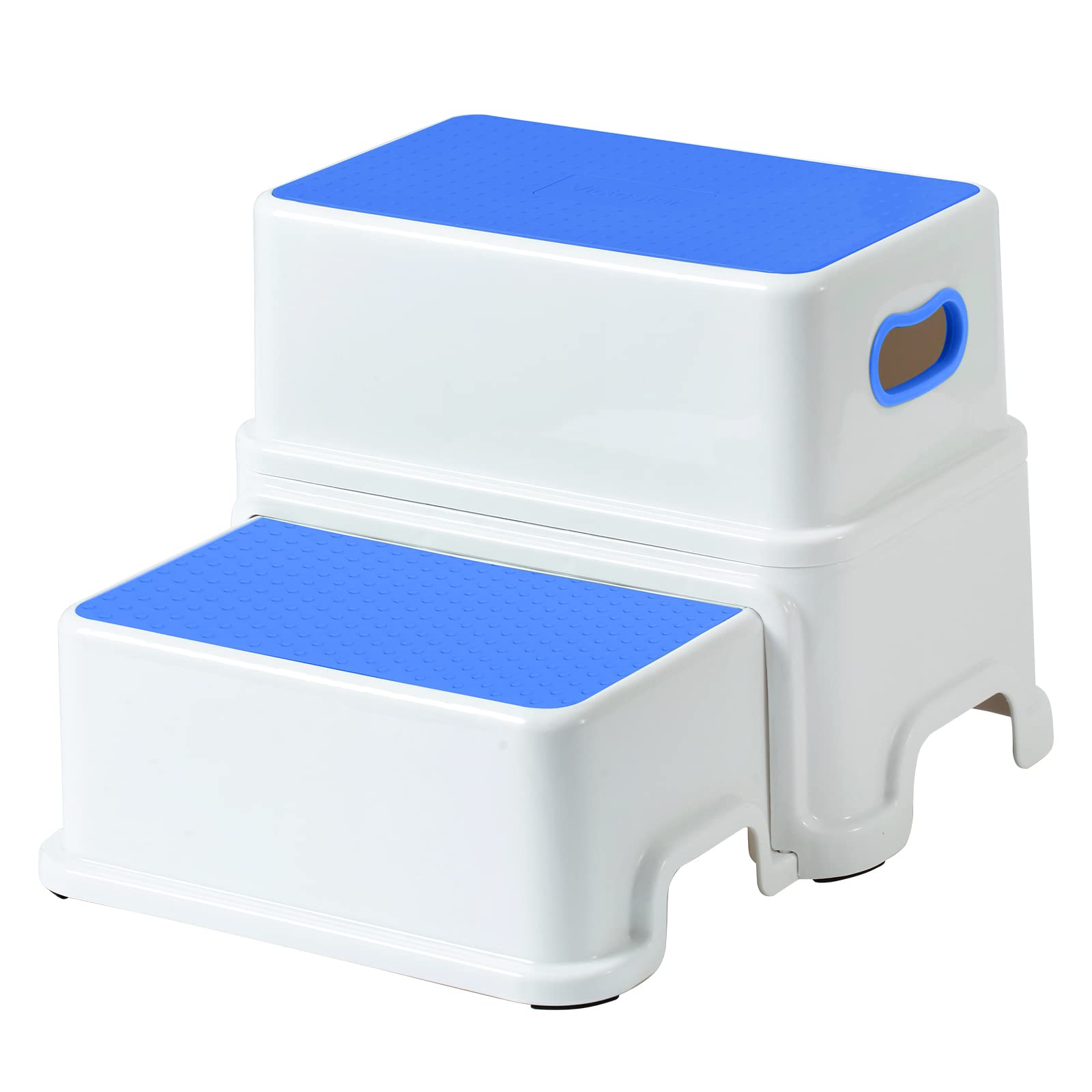 Victostar 2 Step Stool for Kids, Anti-Slip Sturdy Toddler Two Step Stool for Toilet Potty Training, Bathroom,Kitchen (Blue)