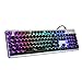 AUKEY RGB Mechanical Gaming Keyboard with [Brown Switches] [Programmable Keys] Anti-Ghosting 104-Key USB Wired Keyboard for PC