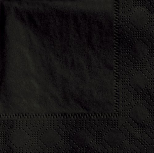 Thali Outlet - 125 x Black 2 Ply 33cm 4 Fold Paper Napkins Tissue Serviettes for Birthdays Weddings Parties All Occasions