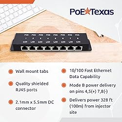PoE Texas 8 Port PoE Injector - 10/100 Passive