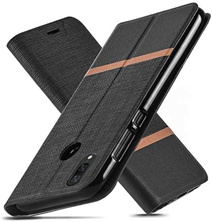 AModern Huawei P Smart Plus Case,Huawei P Smart+ Case,Ultra Slim fit,Kickstand,Card Slot,TPU Bumper,Anti-Scratch,Flip Leather PU Wallet Case for Huawei P Smart Plus/Nova 3i (Black)