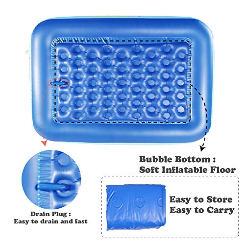 WateBom Inflatable Family Swim Center Pool with Inflatable Soft Floor, 83 inches Ocean World Kids Swimming Pool - Thumbnail 4