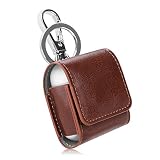Fintie AirPods Case, Premium PU Leather Magnet Closure Protective Portable Cover Skin with Metal Clasp and Keychain for Apple AirPods 1 and AirPods 2 Charging Case, Brown