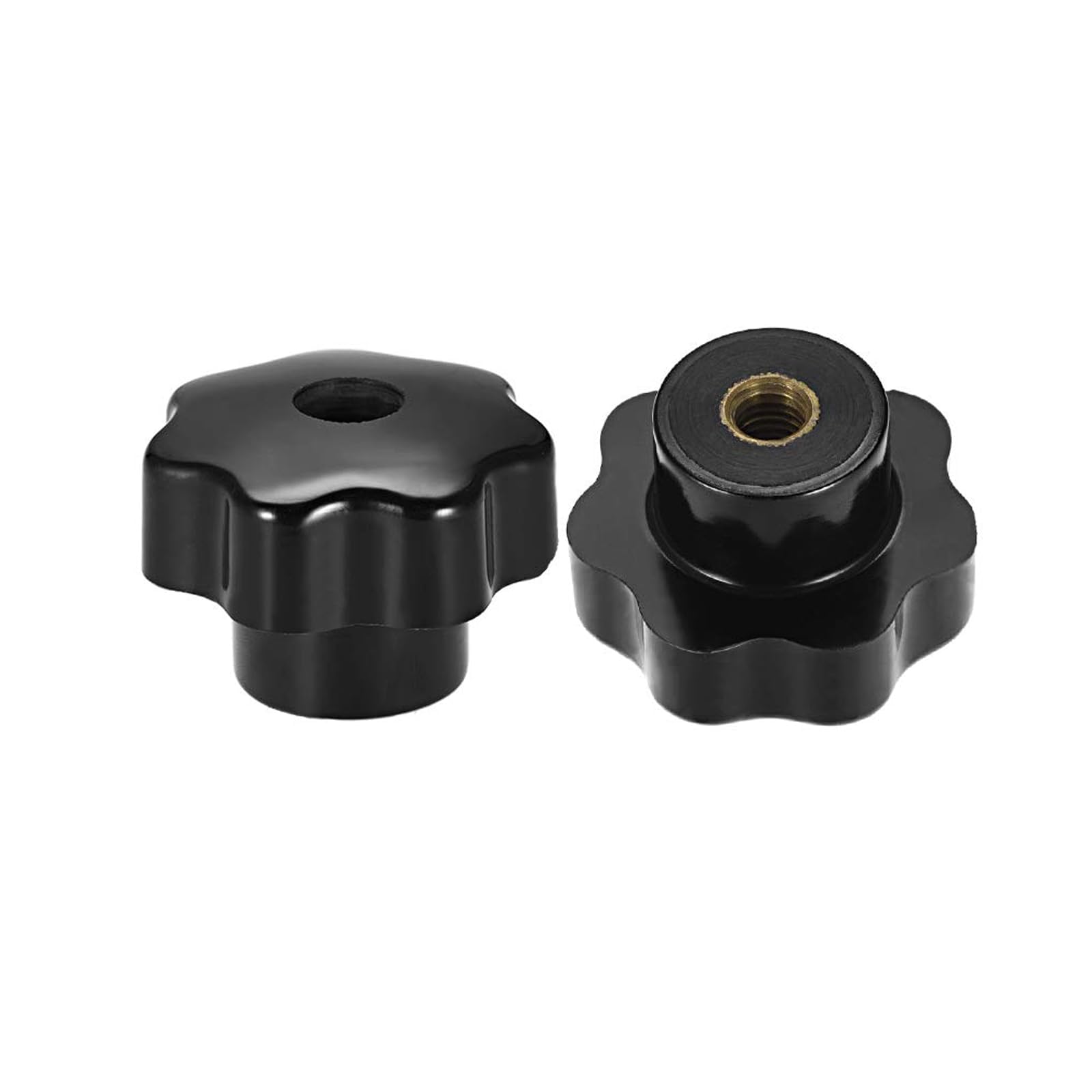 TOP-VIGOR 2Pcs M8 Threaded Clamping Knobs, 50mm Dia Star Head Female Knob Screws Clamping Nuts Head Knob Grip Handle for Machine Tools Latche