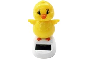 CALSGKSPRAY Solar Powered Dancing Chick, Solar Dancing Figurines, Solar Bobblehead Chicken, Solar-Powered Car Charm, Cartoon Bobble Head Chick Ornaments Figures for Car Dashboard, Car Dashboard Solar Power Kits