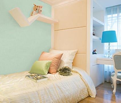 Amazon Hyudaesheet はがせる壁紙 シール式 50cm幅x1メートル単位 ナチュラルミントグリーン Gp 壁紙