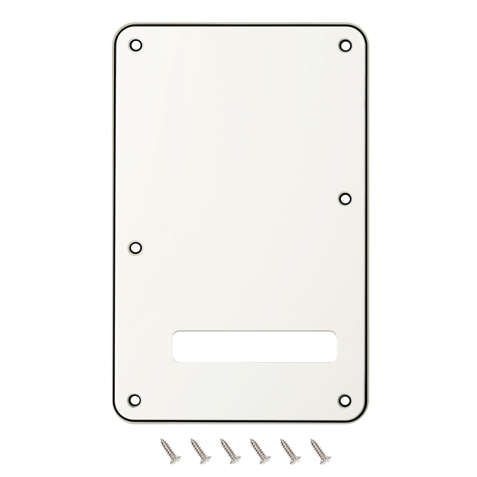 Banworks Electric Guitar 3 Ply Backplate 6-Hole Trem Tremolo Cover for USA/Mexican Standard Strat ST JT/HGB-01 Vintage White — image 1