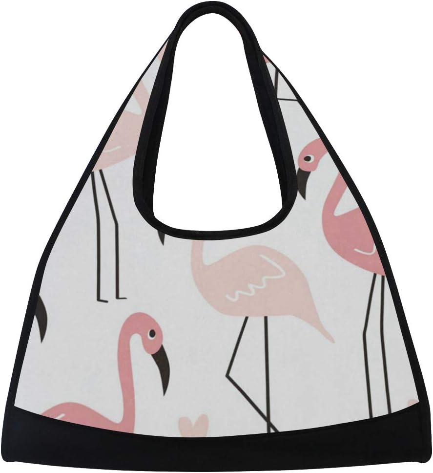 Gym Bag Cute Pink Flamingos Women Yoga Canvas Duffel Bag Tennis Racket Tote Bags