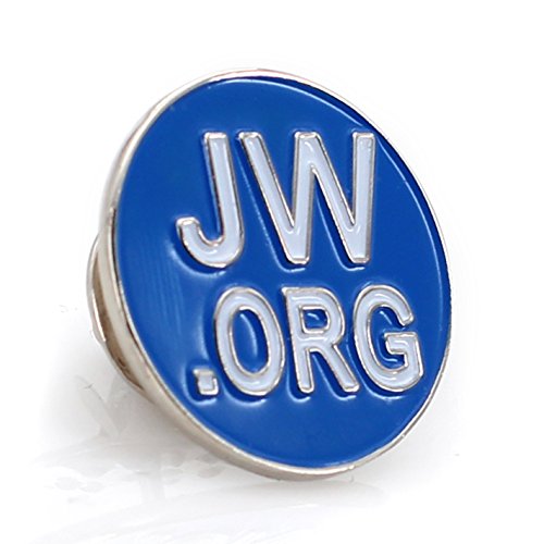 Jehovah Witness - 3/4" Round Blue Lapel Pin - JW.org Neck Tie Hat Tack Clip Women or Men Suits (5 Pcs in Package) (Silver-Plated) - Thumbnail 6