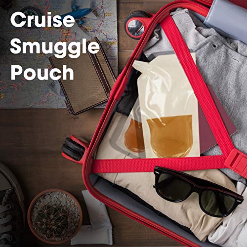 Reusable Cruise Smuggle Flasks, 9 Pack with Funnel – Non-Metallic, BPA Free Plastic Alcohol Containers to Sneak Booze – Collapsible, Undetectable – (32, 16 and 8 oz.) – by Glone
