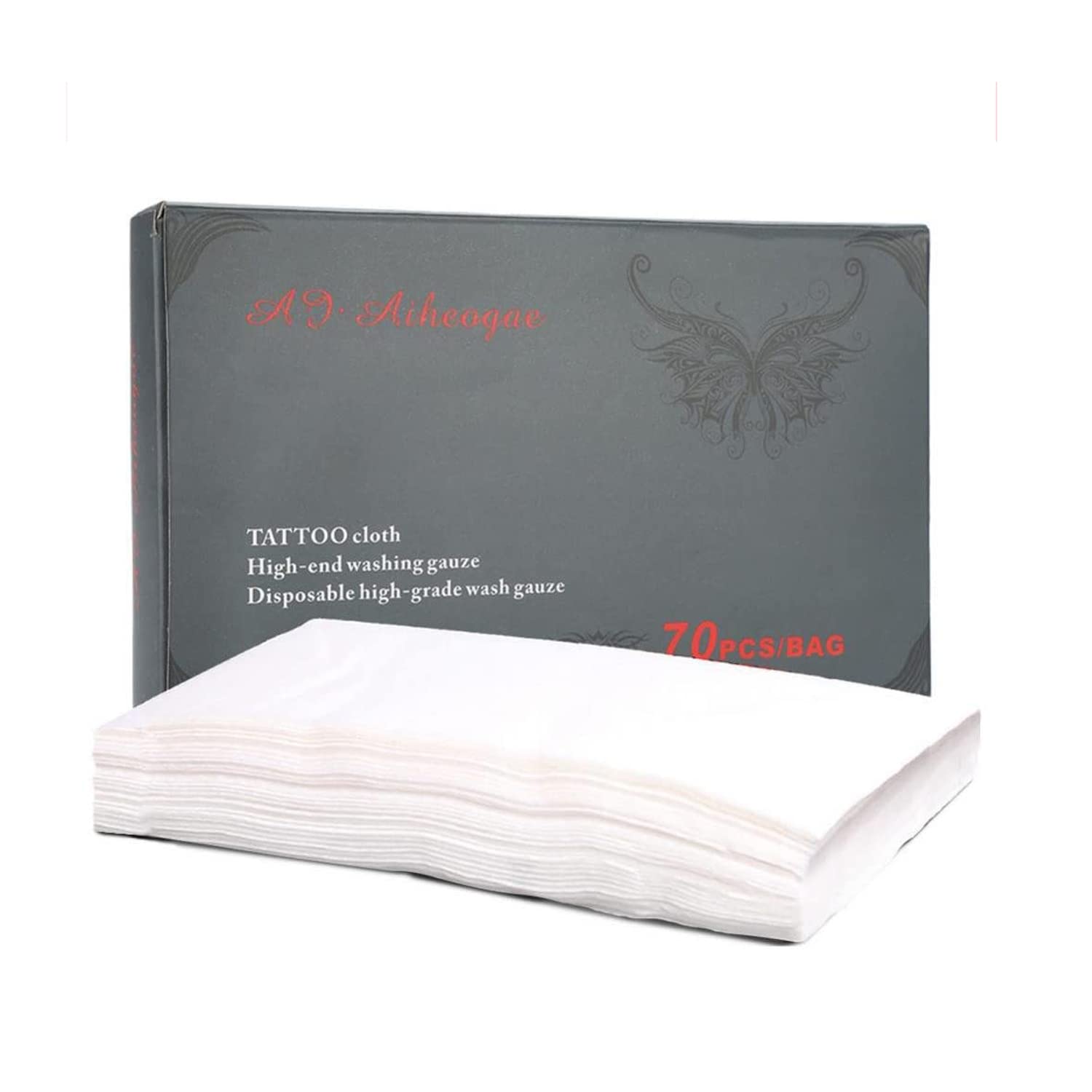 70pcs Disposable Tattoo Paper, Tattoo Wipe Paper Tissue Cloth Cotton Cleaning Body Facial Skin Care Makeup Body Art Permanent Makeup Tattoo Cleaning Tools Tattoo Supplies Accessories