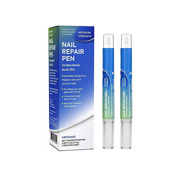 Aroamas Toenail Fungus Treatment Nail Repair Pen for Nail Renewal 2Pcs– for Fingers and Toes, Maximum Strength, Relieves Discomfort Caused by Athlete’s Foot & Ringworm