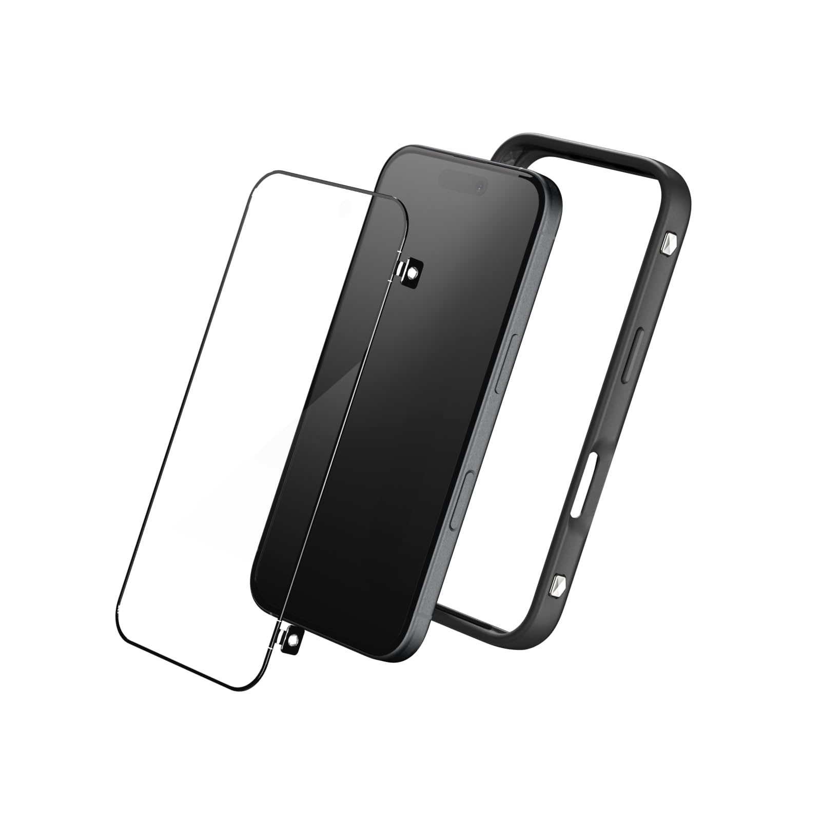 RHINOSHIELD RhinoBuff FPS Precision Kit Compatible with [iPhone 16] | Gaming Controller Bumper Case with Matte Screen Protector, Sensor Button for PUBG, Optimal Ventilation - Black