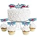 Big Dot of Happiness Taking Flight - Airplane - Dessert Cupcake Toppers - Vintage Plane Baby Shower, Birthday Party Clear Treat Picks - Set of 24