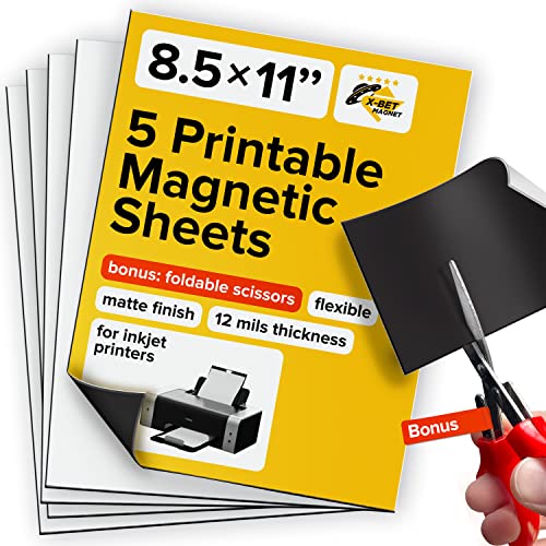 Printable Magnetic Sheets - Each 8.5” x 11” - Flexible Magnet Sheets ...
