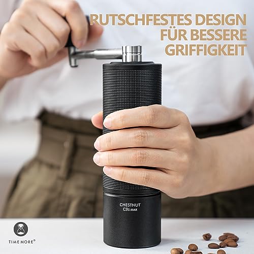 TIMEMORE Chestnut C3s MAX Manual Coffee Grinder, Full Metal Body, Manual Coffee Grinder with Folding Handle, for Espresso and French Press, Black