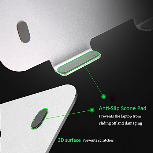 SKYZONAL Aluminum Adjustable Laptop Notebook Stand Riser Portable Height Adjustable and Angle Desk Notebook Support for MacBook Pro/Air, Apple Laptop Stand 11-17" Notebook and Tablet (New Arrive)