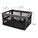 Nicesh 2-Pack Plastic Collapsible Storage Crate, 15 L Folding Storage Crate