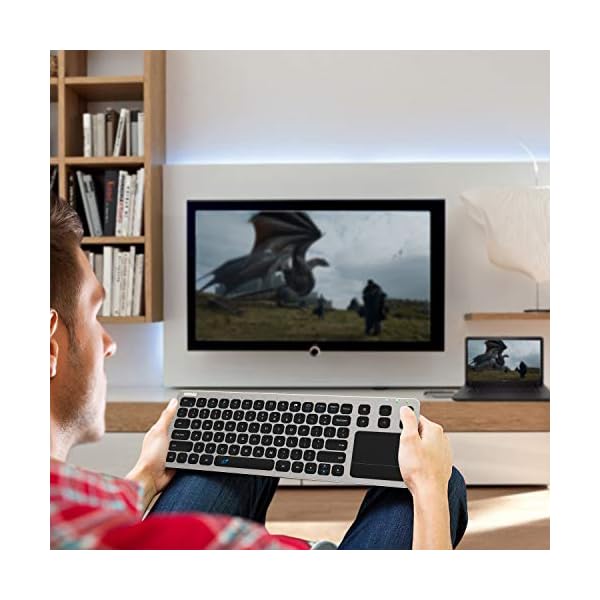 Arteck-24G-Wireless-Touch-TV-Keyboard-with-Easy-Media-Control-and-Built-In-Touchpad-Solid-Stainless-Steel-Ultra-Compact-Full-Size-QWERTY-UK-Layout-Keyboard-for-TV-Connected-Computer-Smart-TV-HTPC Arteck 2.4G Wireless Touch TV Keyboard with Easy Media Control and Built-In Touchpad Solid Stainless Steel Ultra Compact…