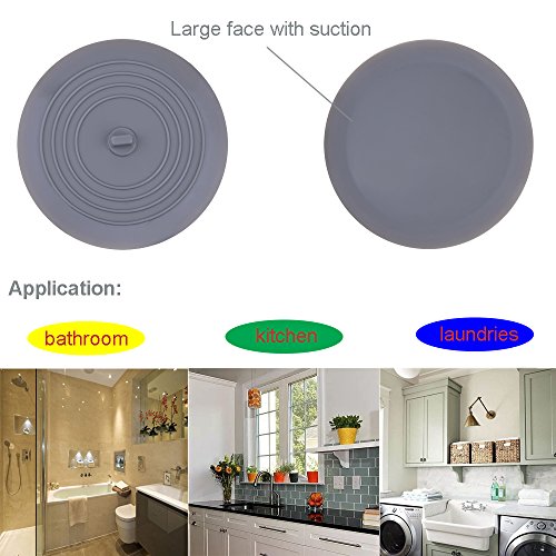 VTOP Bathtub Drain Cover 3 Pack, Silicone Tub Stopper Bathtub Drain