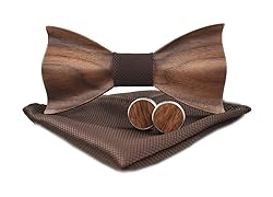 Pre-Tied Wood Bow Ties Set for Men Big Boys with