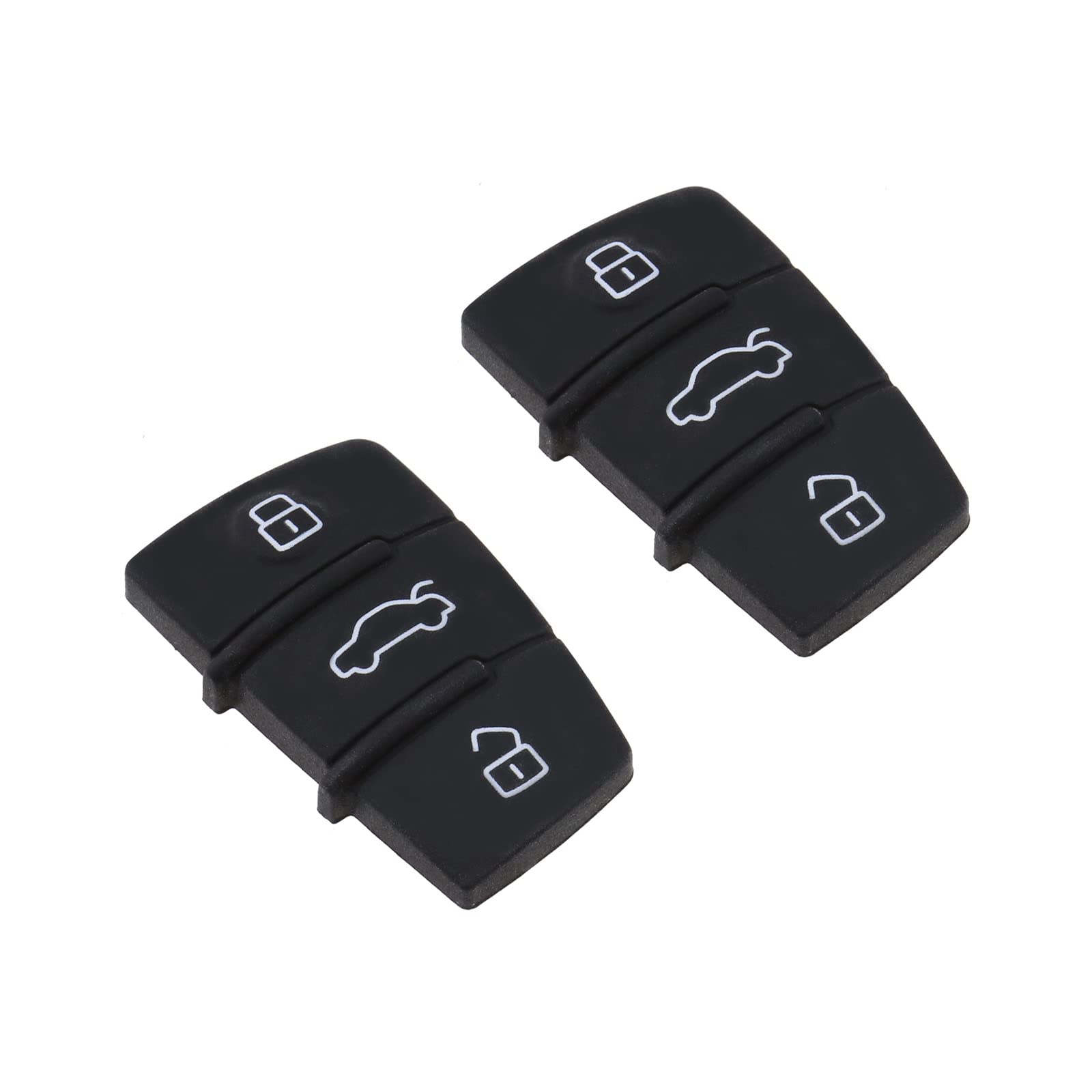 EMSea 2x Car Smart Remote Key Rubber Pad Case Shell Cover 3 Button Key Protector Compatible with Audi A1 A3 A4 A5 A6 A8 S3 S4 Q5 Q7 TT Q3 Vehicle Interior Accessories Black