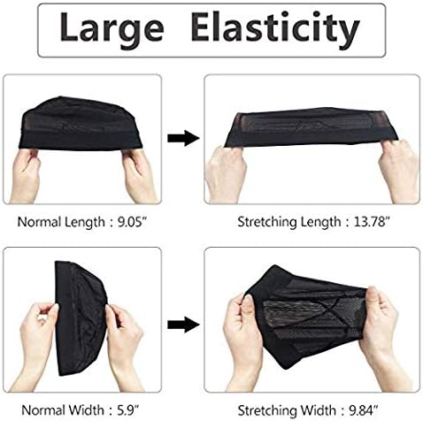 CODOHI 10 Packs Dome Wig Cap for Men Women All Round Stretchy Spandex Full Wig Cap, Weaving Mesh - Black - Image 3