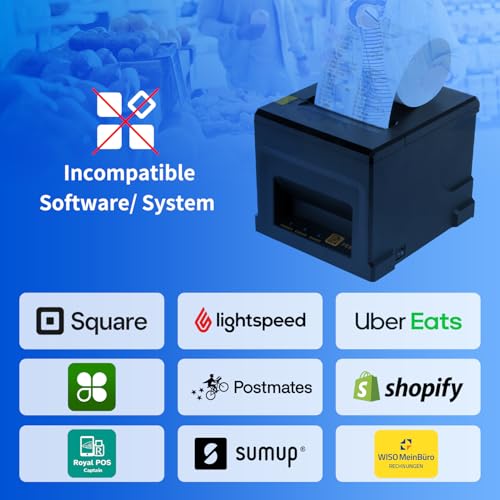 NetumScan USB LAN 80mm Bluetooth POS Receipt Printer with Automatic Cut Cash Drawer Support Windows/Mac/Linux for ESC/POS NS-8360LW
