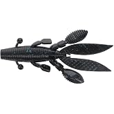 Yamamoto 4.5" FLAPPIN' HOG Black W/Large Blue Flake (5 Pack)