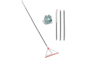 ROKOXIN Rubber Squeegee Broom Multifunction Scraping Silicone Broom Sweeper, Squeeze Broom Sweeping Water, Fine Dust Remover, Cleaning Pet Hair, Rugs, Glass Windows