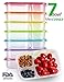 Meal Prep Containers 3 Compartment 7 Pack Reusable Plastic Food Storage Containers with Lids-BPA Free,Microwave,Dishwasher Safe,Portion Control Bento Lunch Boxes