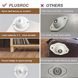 PlusRoc 8 Pack Self Adhesive Caster Wheels For