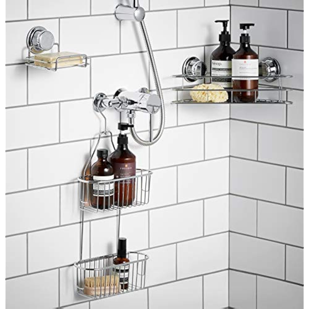 Extra Strong Suction Cup Shower Shelf Bathroom Basket Shampoo Soap