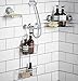 Bloomsbury Mill Extra Strong Suction Cup Shower Caddy - Compact Bathroom Organizer Basket - Shampoo and Soap Holder Shelf - Drill Free - Rust Resistant Chrome