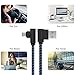 CTREEY USB Type C Cable, 90 Degree 3 Pack 3ft 6ft 10ft Nylon Braided Long Cord USB Type A to C Charger for MacBook, LG G6 V20,Google Pixel, Nexus 6P Samsung Galaxy S8+ (Black/Blue)